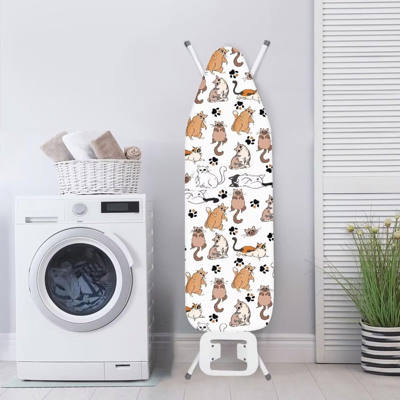 Sprowallow Cat Paw Print Ironing Board Cover and Pad Standard Size 15x54 inch Thick Padding Elastic Edge Resist Scorching and Staining Heavy Duty Padded Iron Covers - Image 4